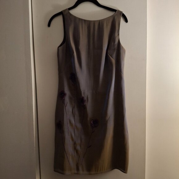 Hayley Rose Elegant Iridescent Gray/Blue Sleeveless Dress - Picture 1 of 8